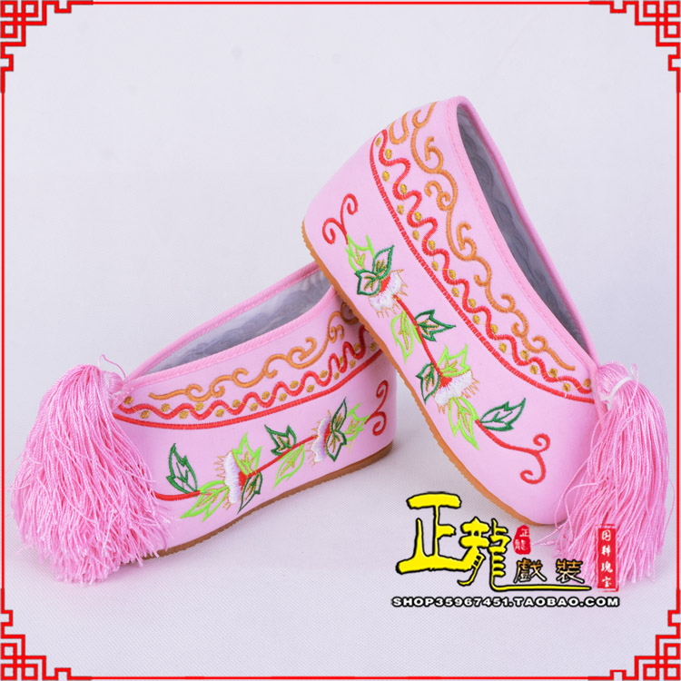 厦门花旦鞋女绣花彩鞋 舒适款草花内高彩鞋